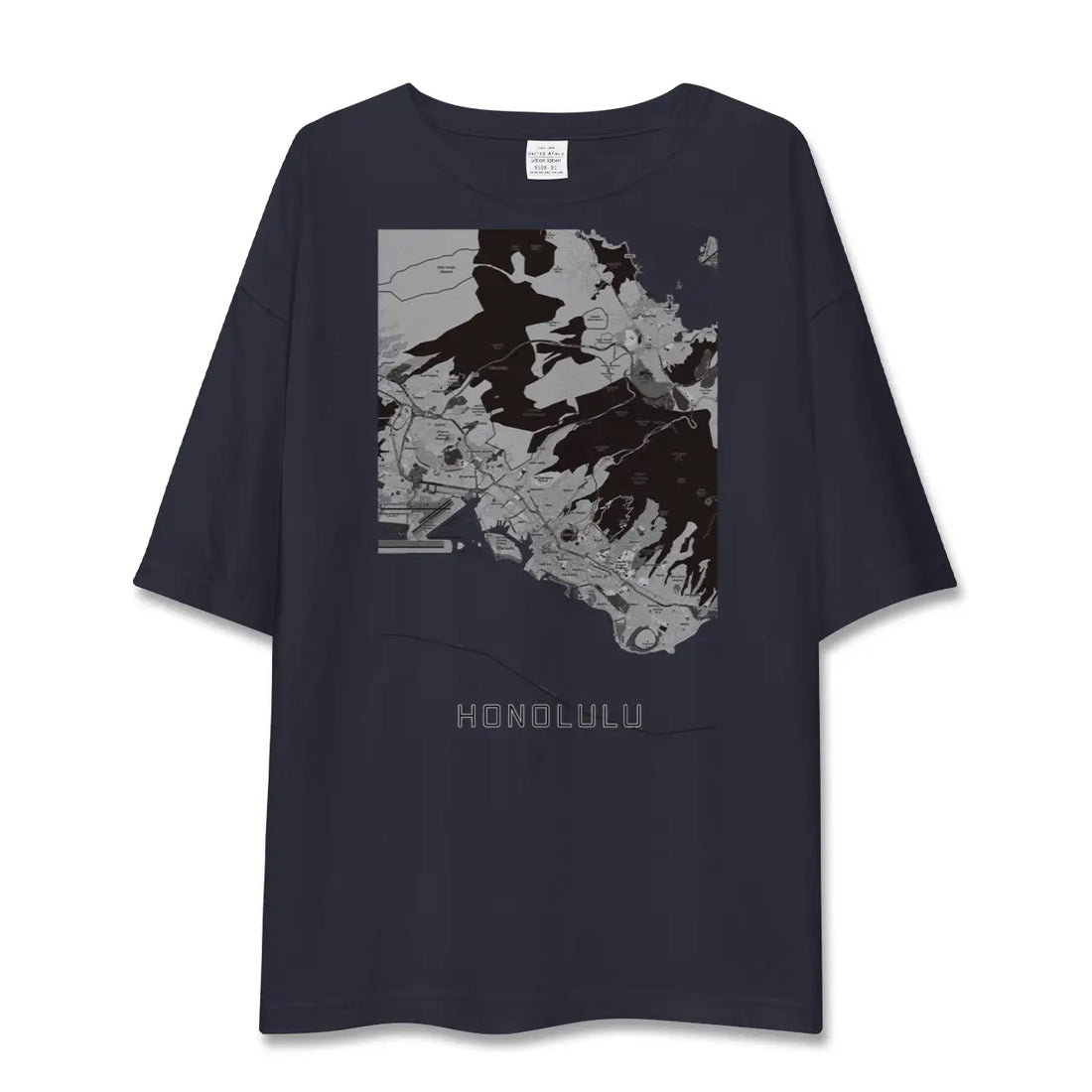 【ホノルル（アメリカ）】地図柄ビッグシルエットTシャツ