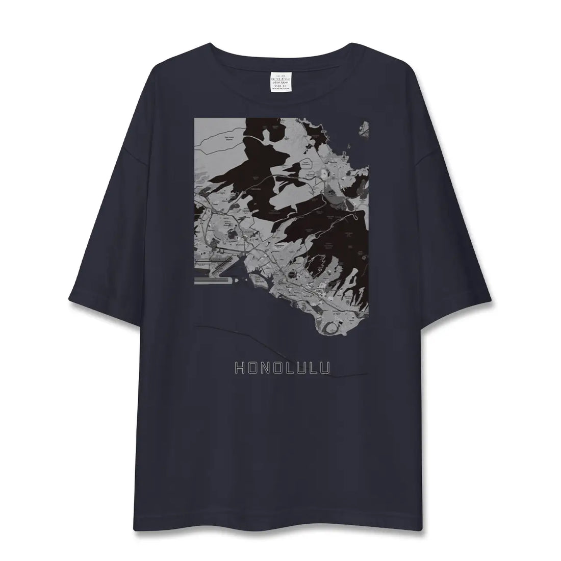 【ホノルル(アメリカ)】地図柄ビッグシルエットTシャツ