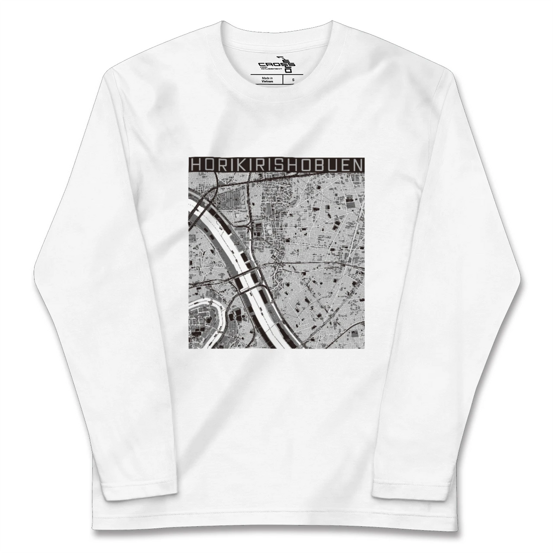 【堀切菖蒲園(東京都)】地図柄ロングスリーブTシャツ