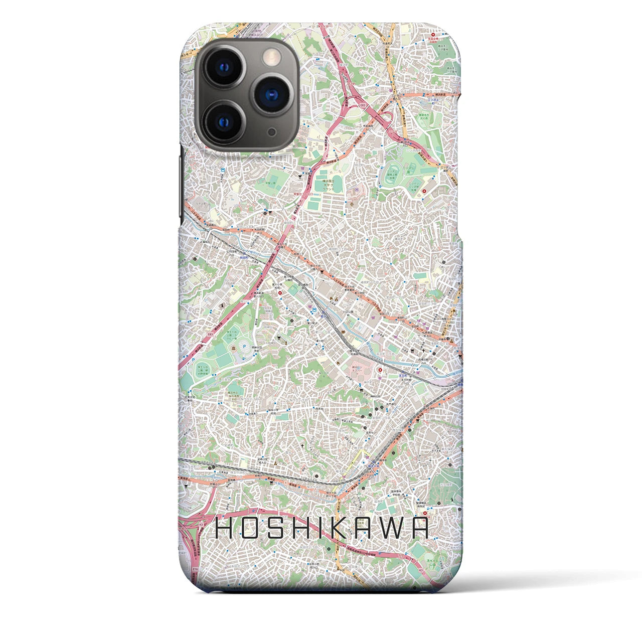 【星川】地図柄iPhoneケース（バックカバータイプ・ナチュラル）iPhone 11 Pro Max 用