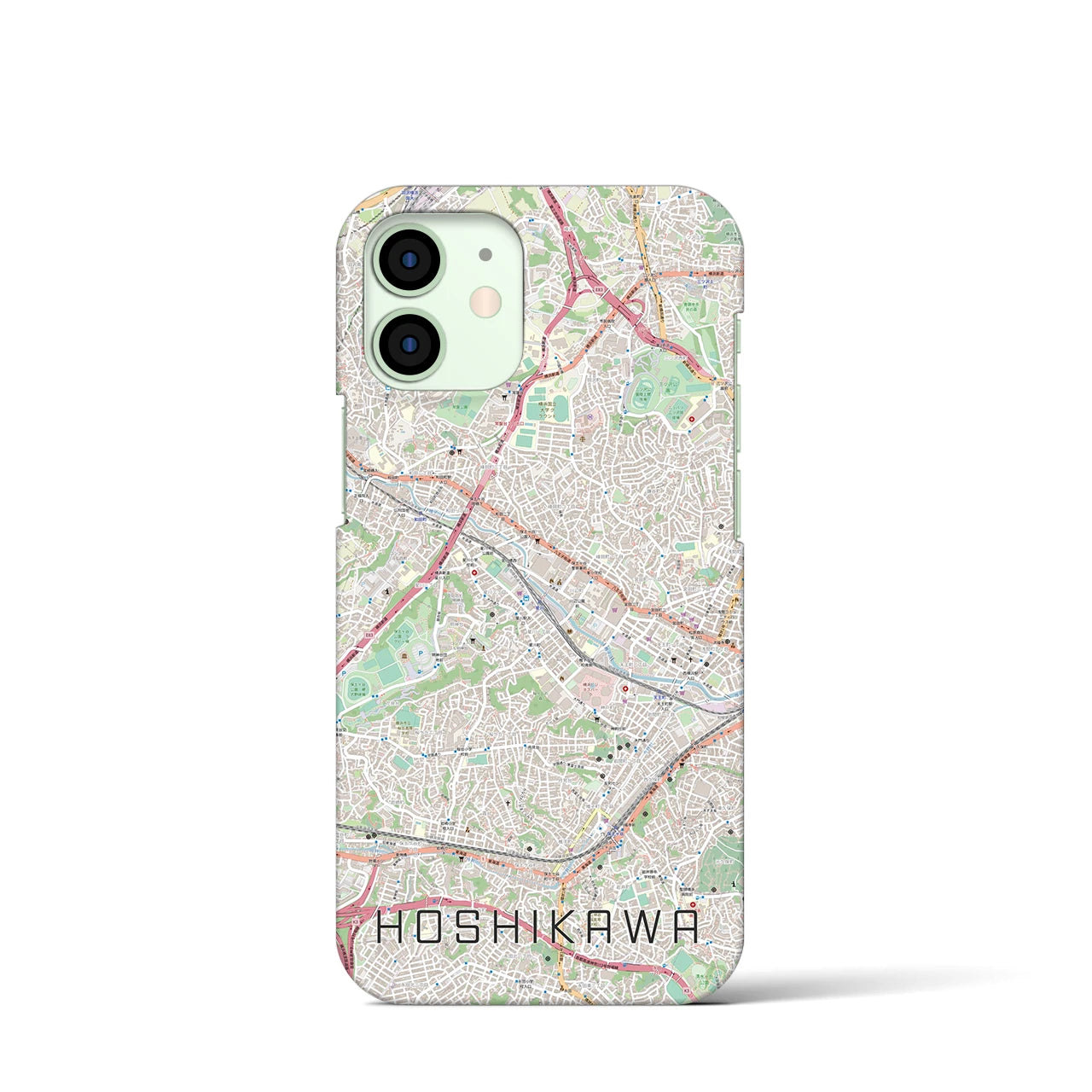 【星川】地図柄iPhoneケース（バックカバータイプ・ナチュラル）iPhone 12 mini 用