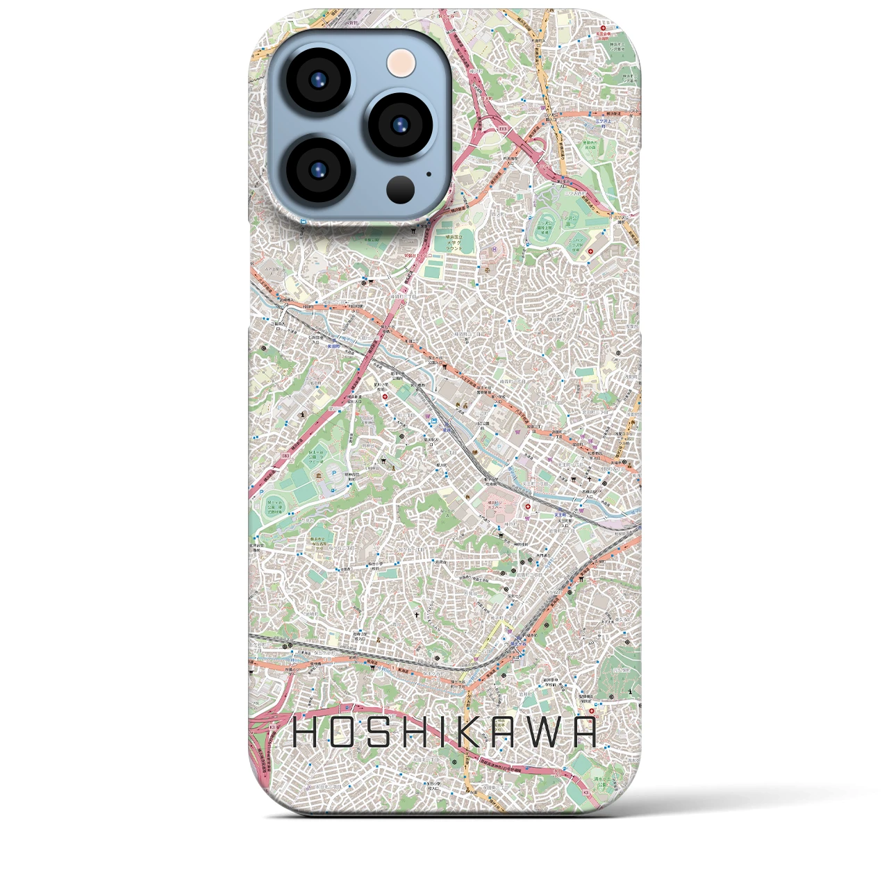 【星川】地図柄iPhoneケース（バックカバータイプ・ナチュラル）iPhone 13 Pro Max 用