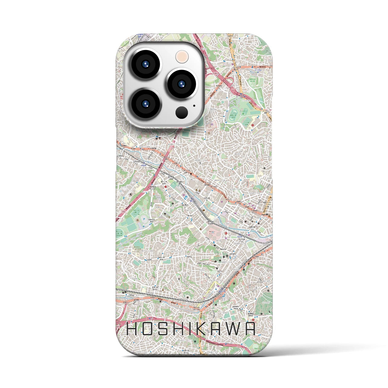 【星川】地図柄iPhoneケース（バックカバータイプ・ナチュラル）iPhone 13 Pro 用