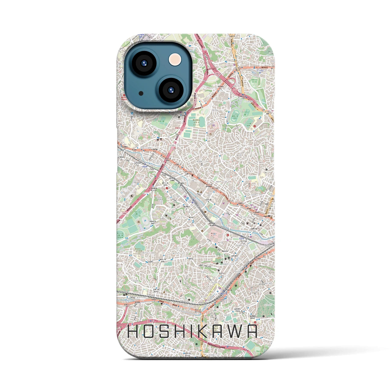 【星川】地図柄iPhoneケース（バックカバータイプ・ナチュラル）iPhone 13 用