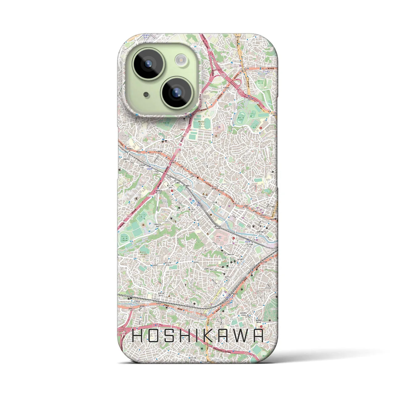 【星川】地図柄iPhoneケース（バックカバータイプ・ナチュラル）iPhone 15 用