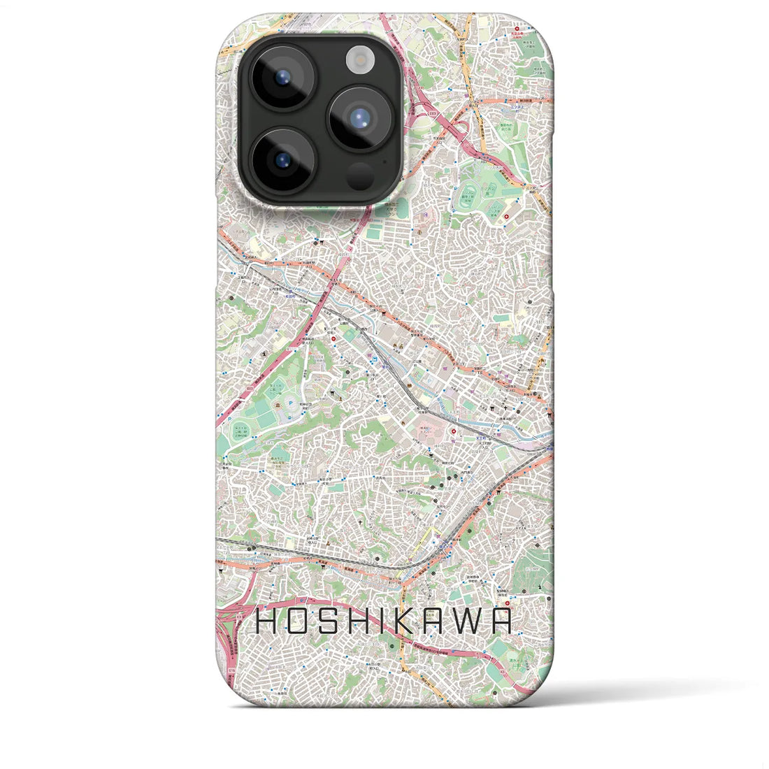 【星川】地図柄iPhoneケース（バックカバータイプ・ナチュラル）iPhone 15 Pro Max 用