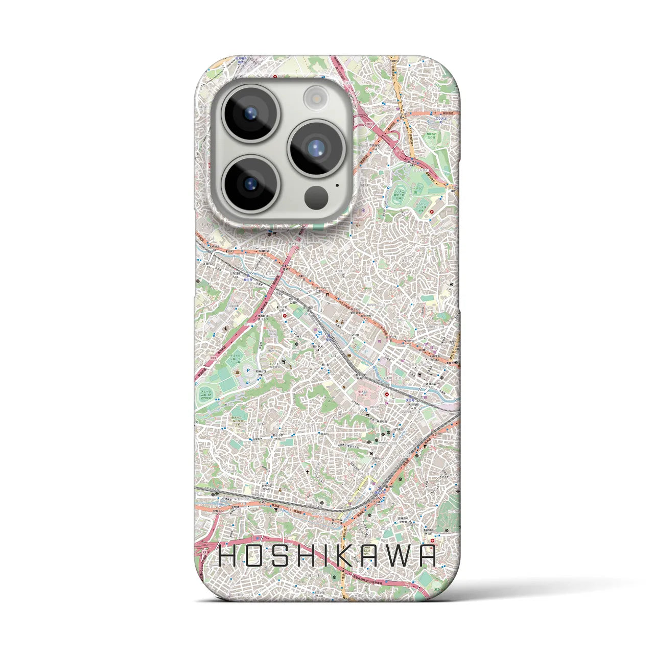 【星川】地図柄iPhoneケース（バックカバータイプ・ナチュラル）iPhone 15 Pro 用