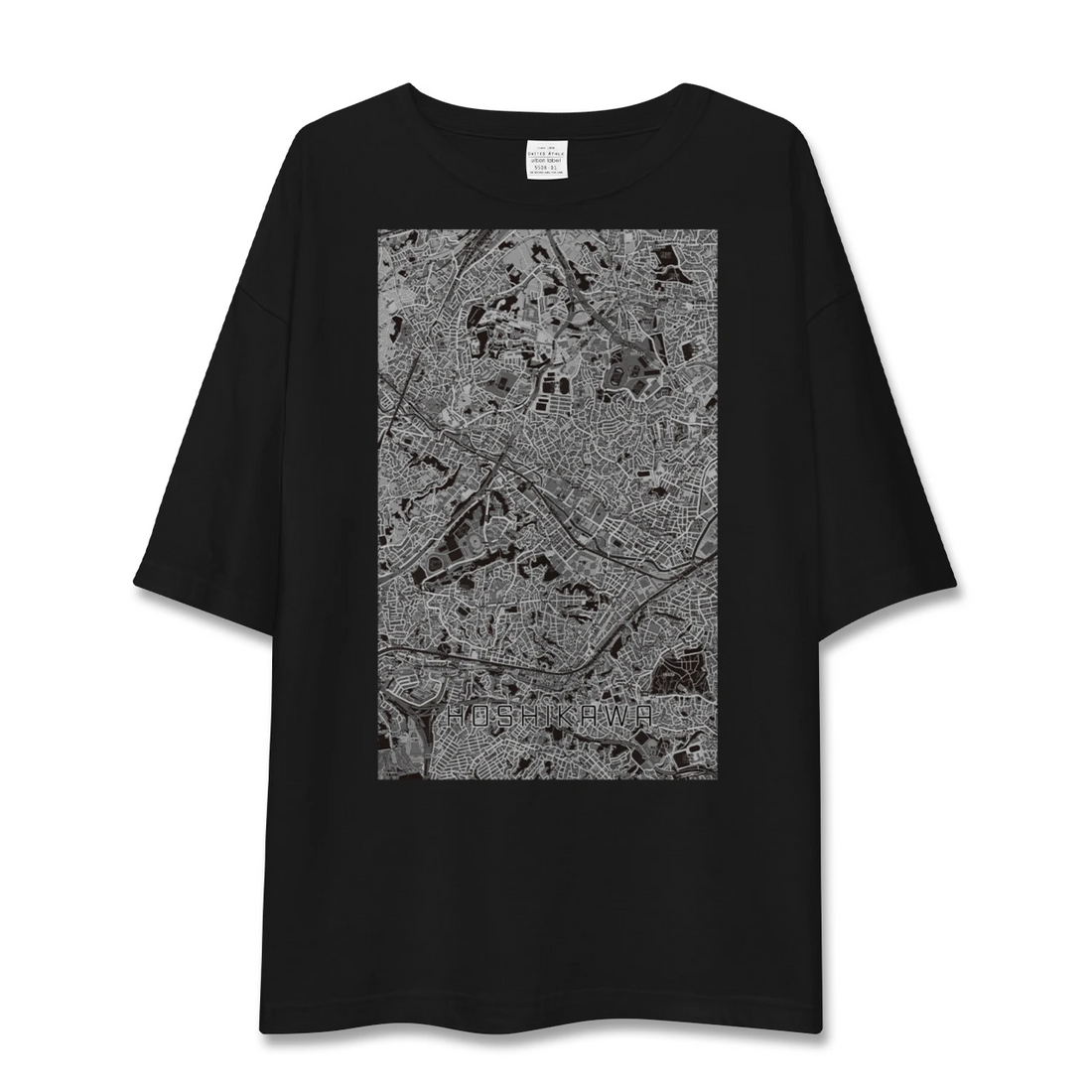 【星川(神奈川県)】地図柄ビッグシルエットTシャツ