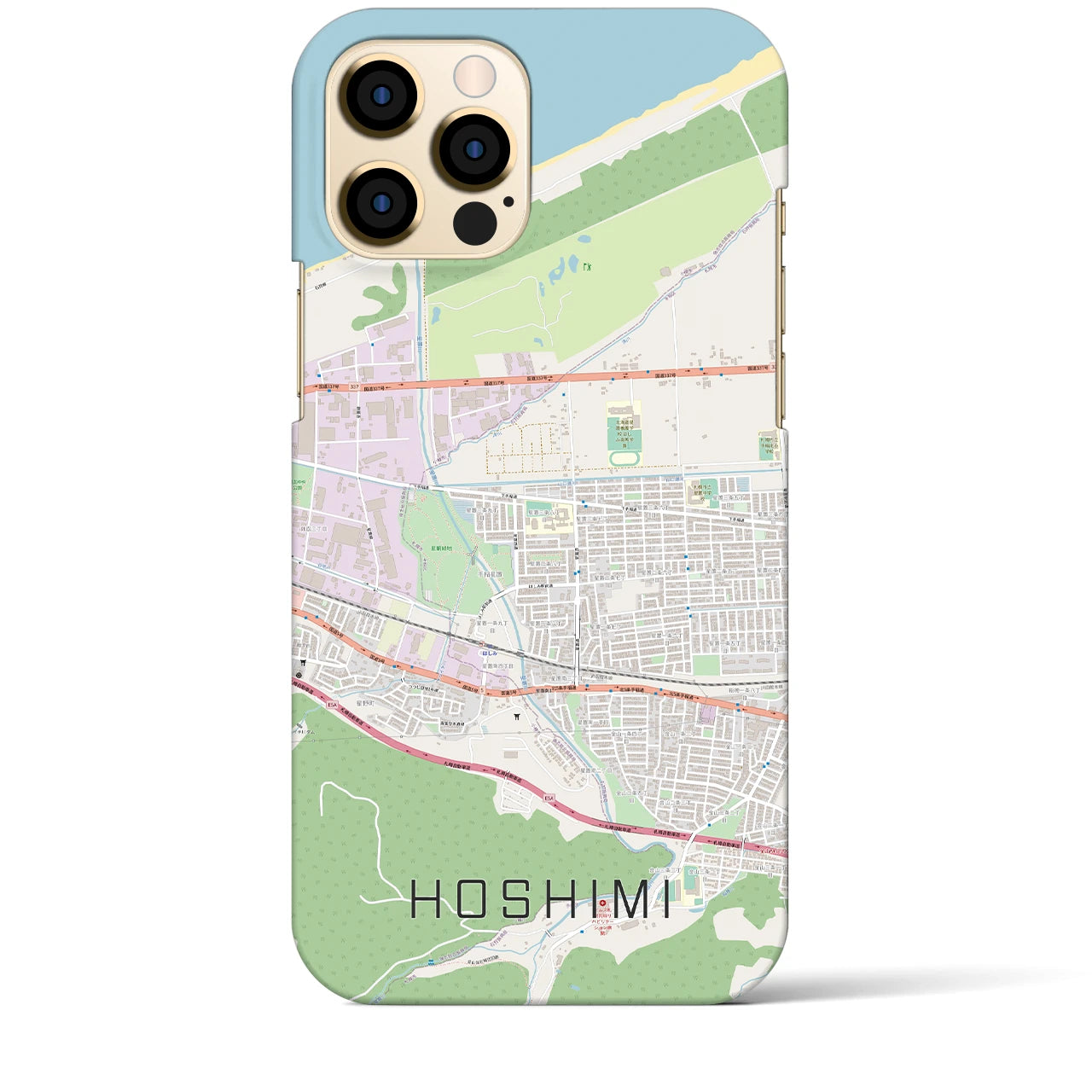 【ほしみ】地図柄iPhoneケース（バックカバータイプ・ナチュラル）iPhone 12 Pro Max 用