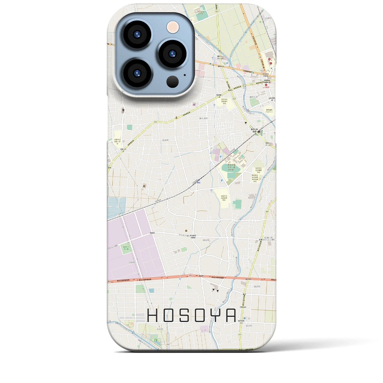 【細谷】地図柄iPhoneケース（バックカバータイプ・ナチュラル）iPhone 13 Pro Max 用