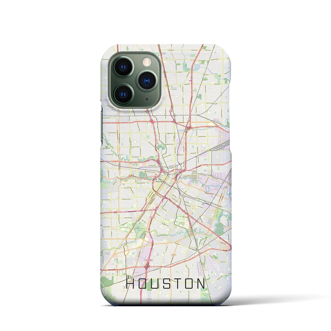 【ヒューストン】地図柄iPhoneケース（バックカバータイプ・ナチュラル）iPhone 11 Pro 用