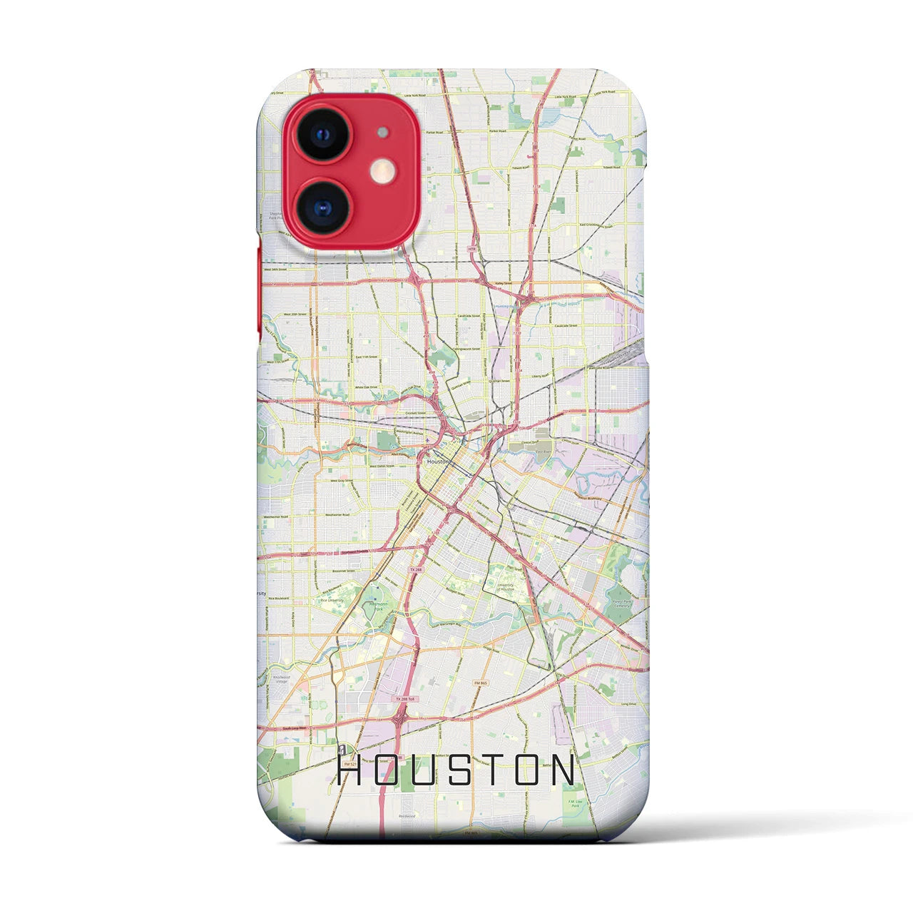 【ヒューストン】地図柄iPhoneケース（バックカバータイプ・ナチュラル）iPhone 11 用