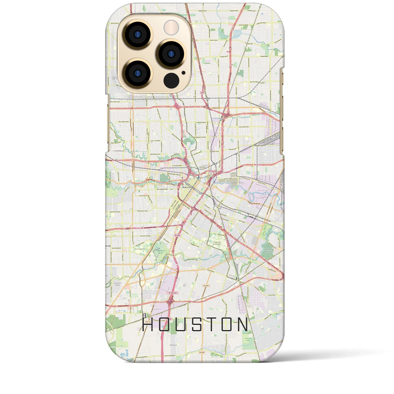 【ヒューストン】地図柄iPhoneケース（バックカバータイプ・ナチュラル）iPhone 12 Pro Max 用