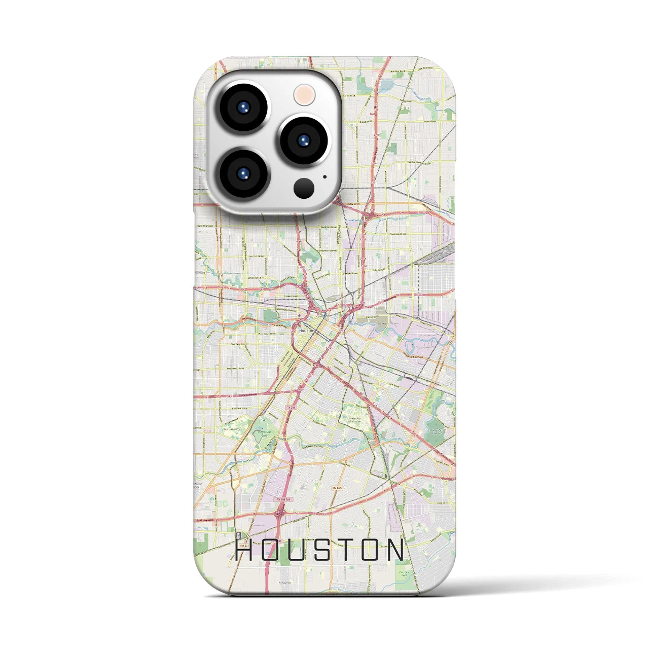 【ヒューストン】地図柄iPhoneケース（バックカバータイプ・ナチュラル）iPhone 13 Pro 用