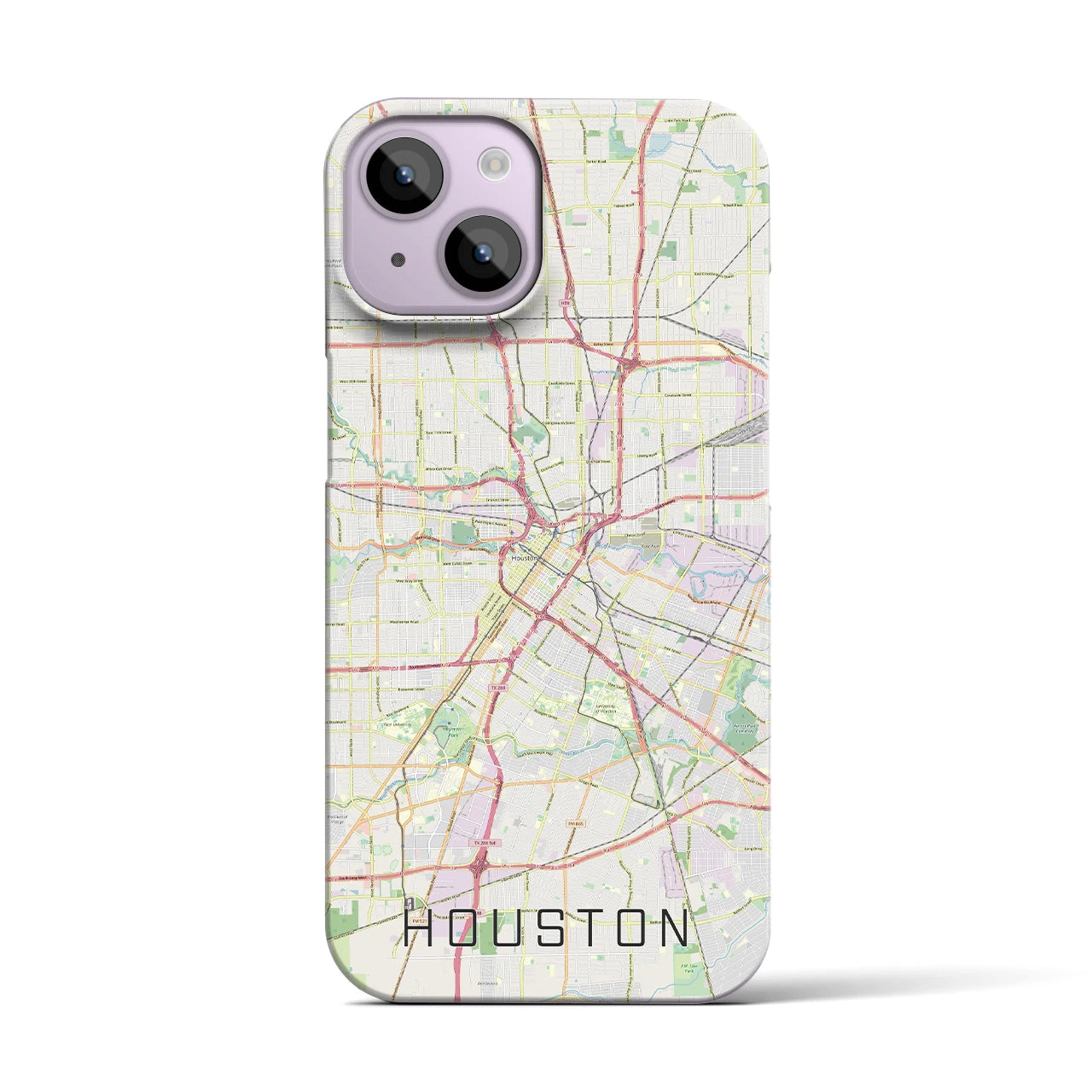 【ヒューストン】地図柄iPhoneケース（バックカバータイプ・ナチュラル）iPhone 14 用