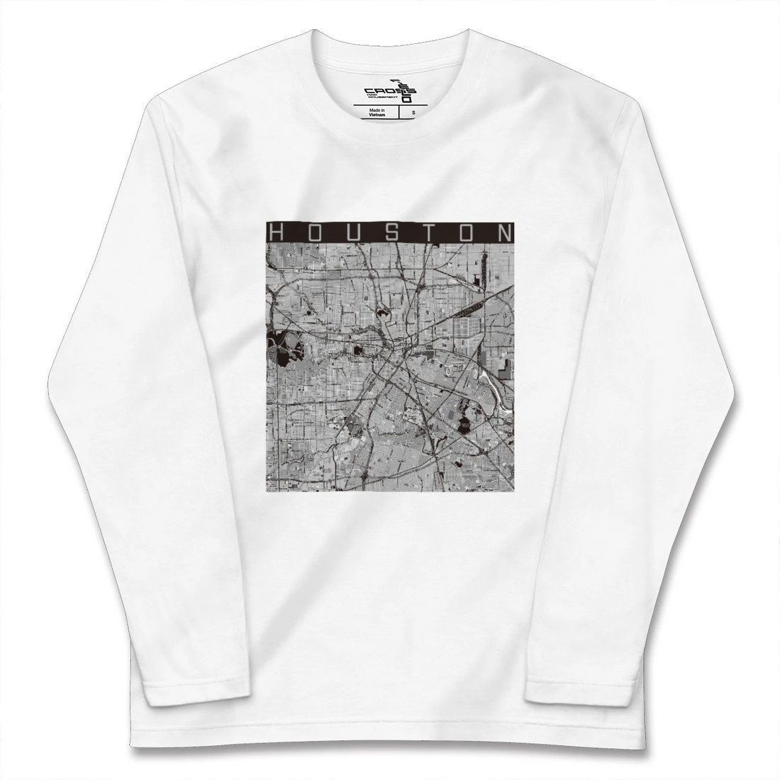 【ヒューストン(アメリカ)】地図柄ロングスリーブTシャツ