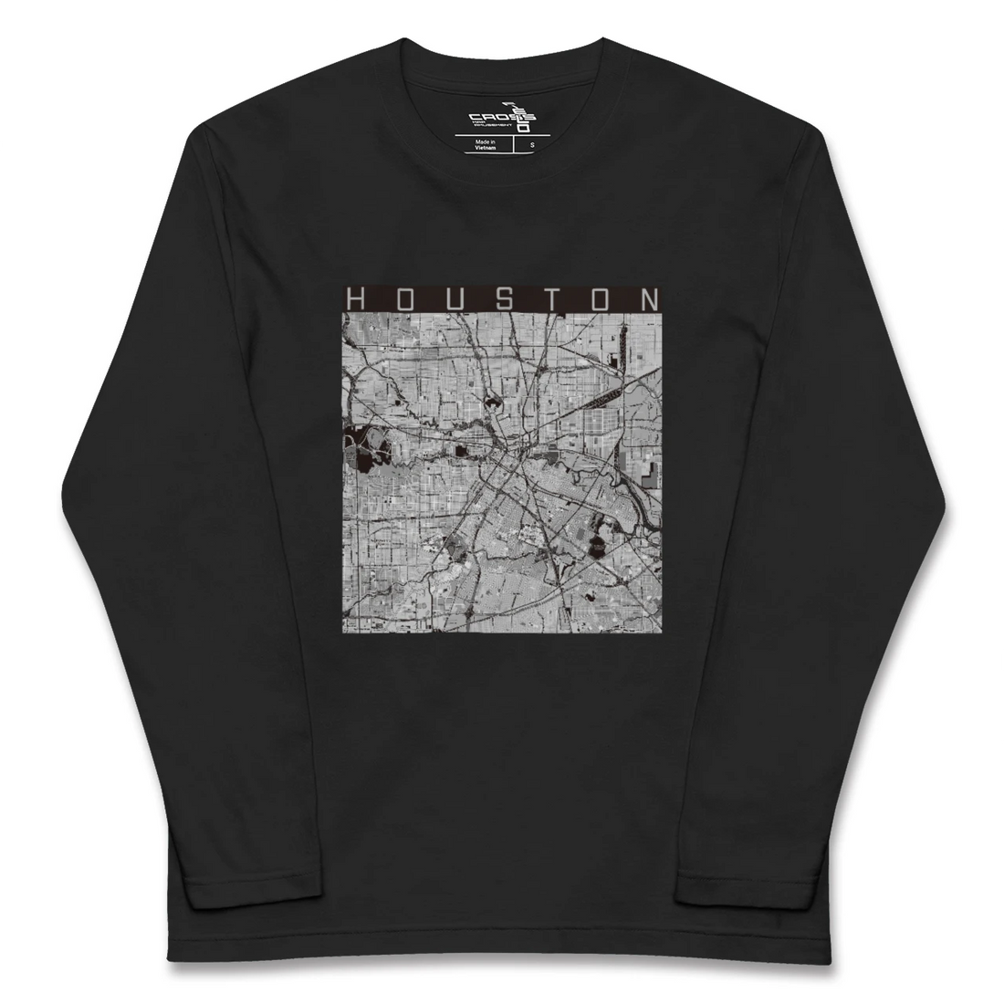 【ヒューストン(アメリカ)】地図柄ロングスリーブTシャツ