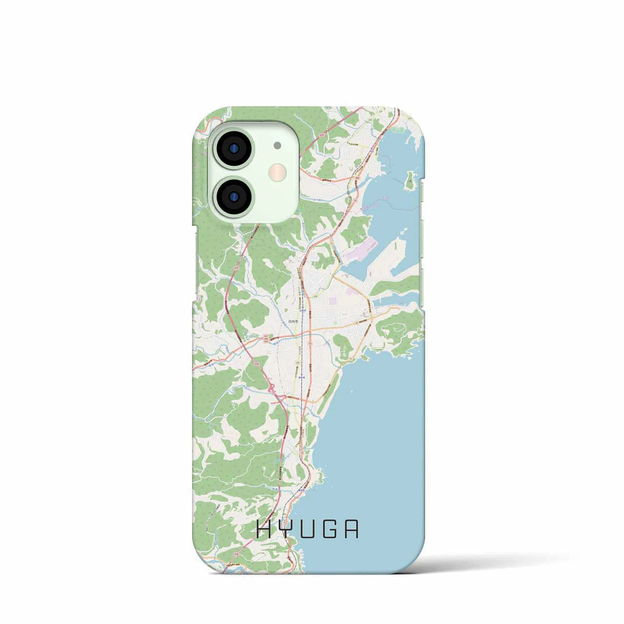 【日向】地図柄iPhoneケース（バックカバータイプ・ナチュラル）iPhone 12 mini 用