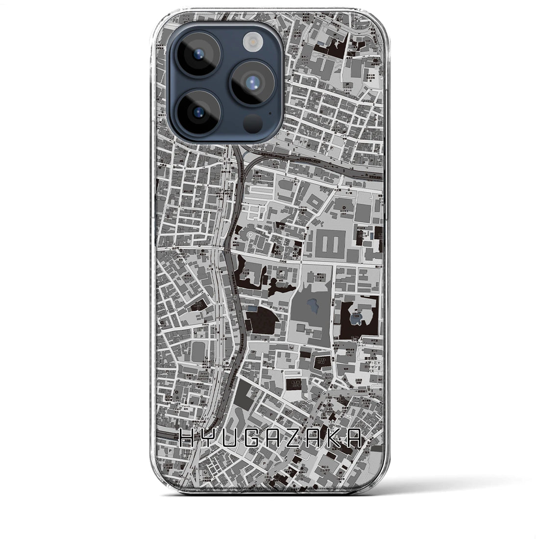 【日向坂】地図柄iPhoneケース（クリアタイプ・モノトーン）iPhone 15 Pro Max 用