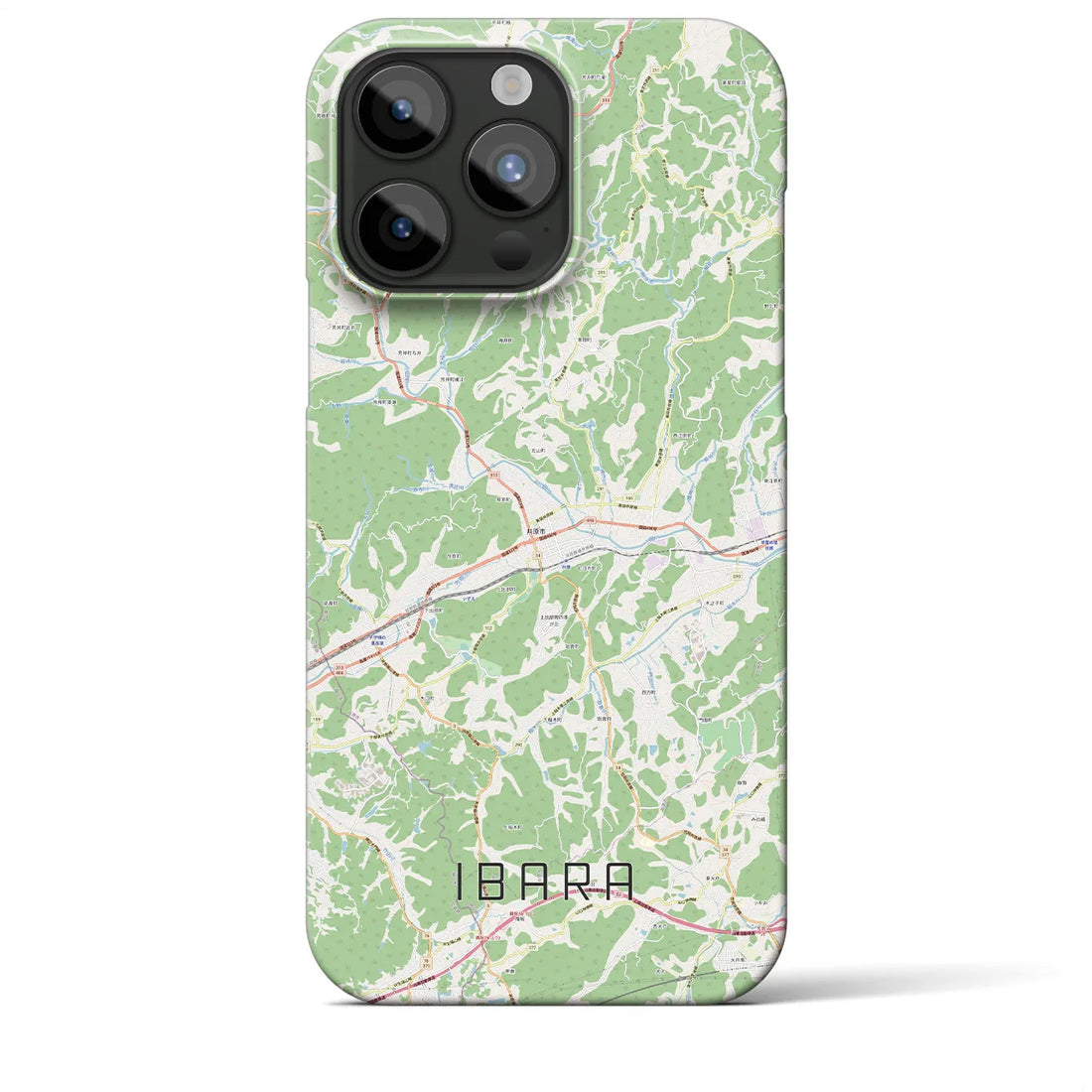 【井原】地図柄iPhoneケース（バックカバータイプ・ナチュラル）iPhone 15 Pro Max 用