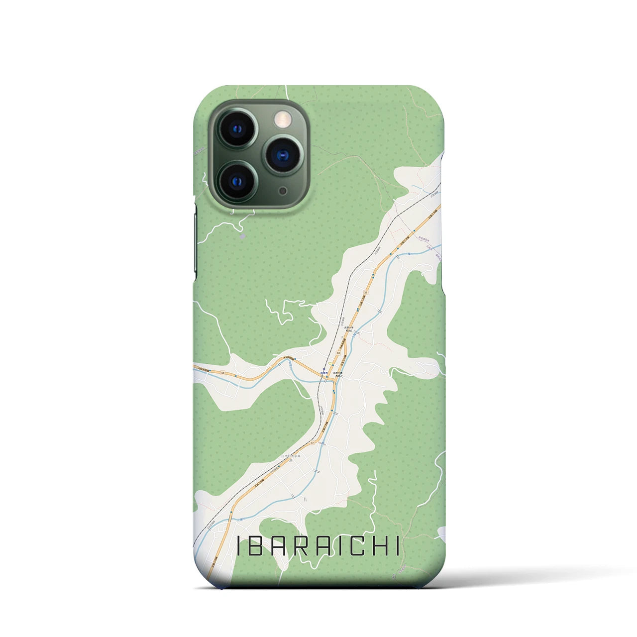 【井原市（広島県）】地図柄iPhoneケース（バックカバータイプ・ナチュラル）iPhone 11 Pro 用