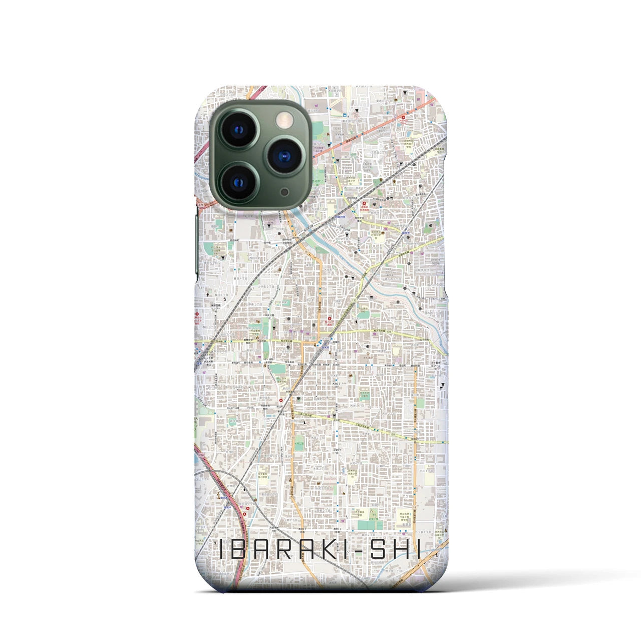 【茨木市】地図柄iPhoneケース（バックカバータイプ・ナチュラル）iPhone 11 Pro 用
