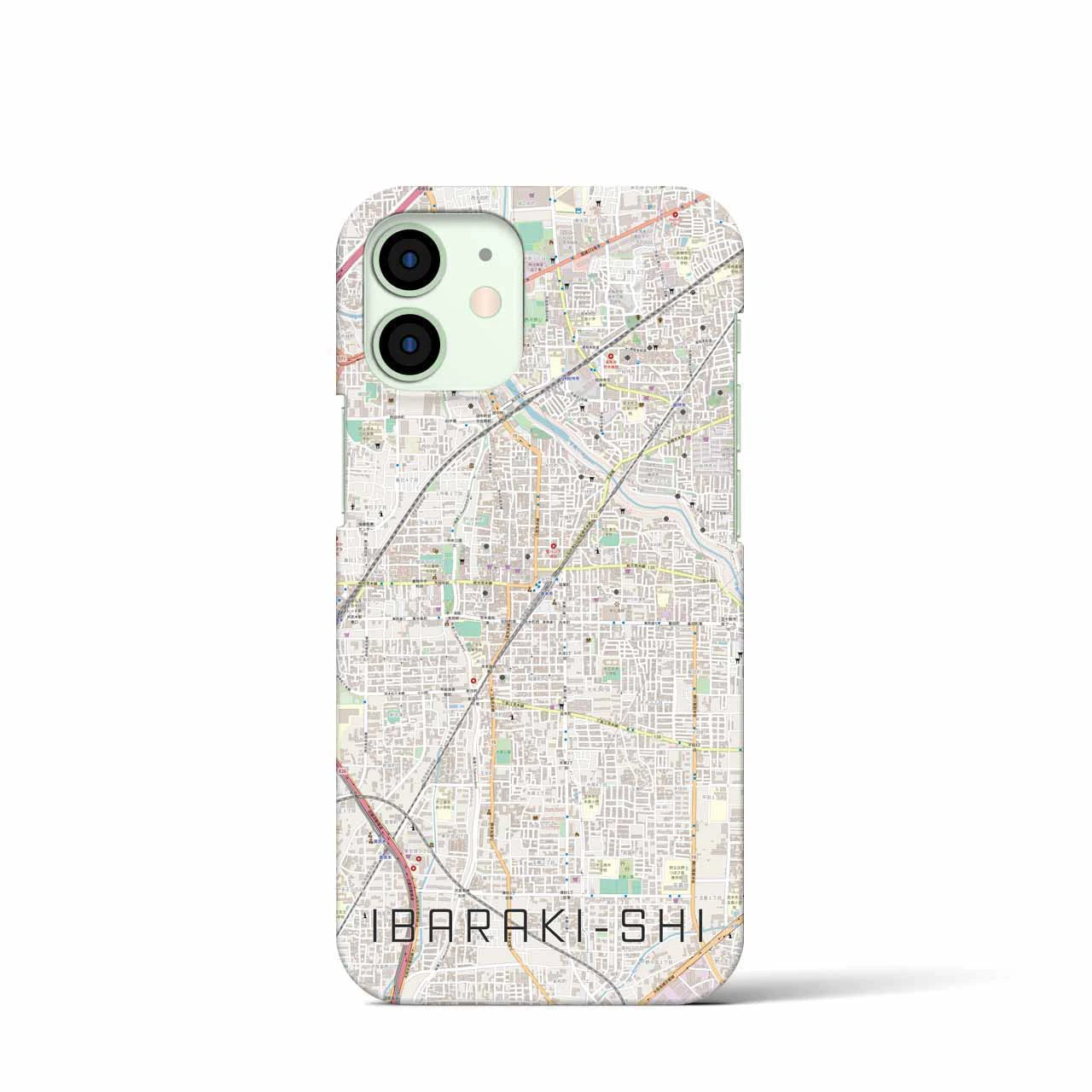 【茨木市】地図柄iPhoneケース（バックカバータイプ・ナチュラル）iPhone 12 mini 用
