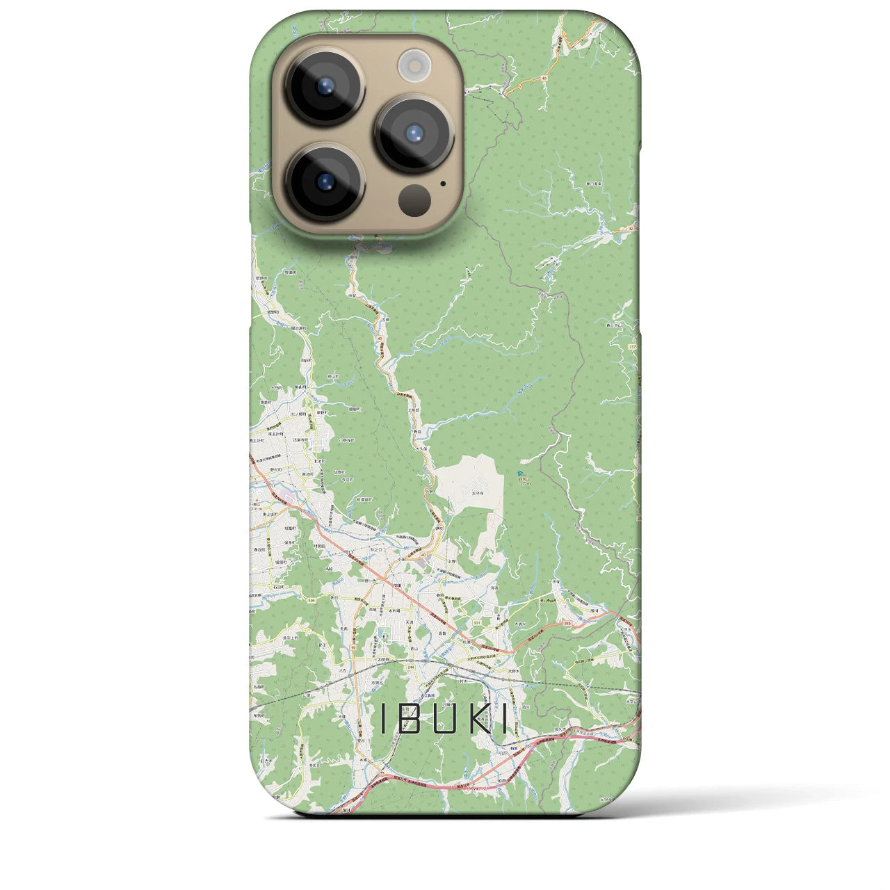 【伊吹】地図柄iPhoneケース（バックカバータイプ・ナチュラル）iPhone 14 Pro Max 用