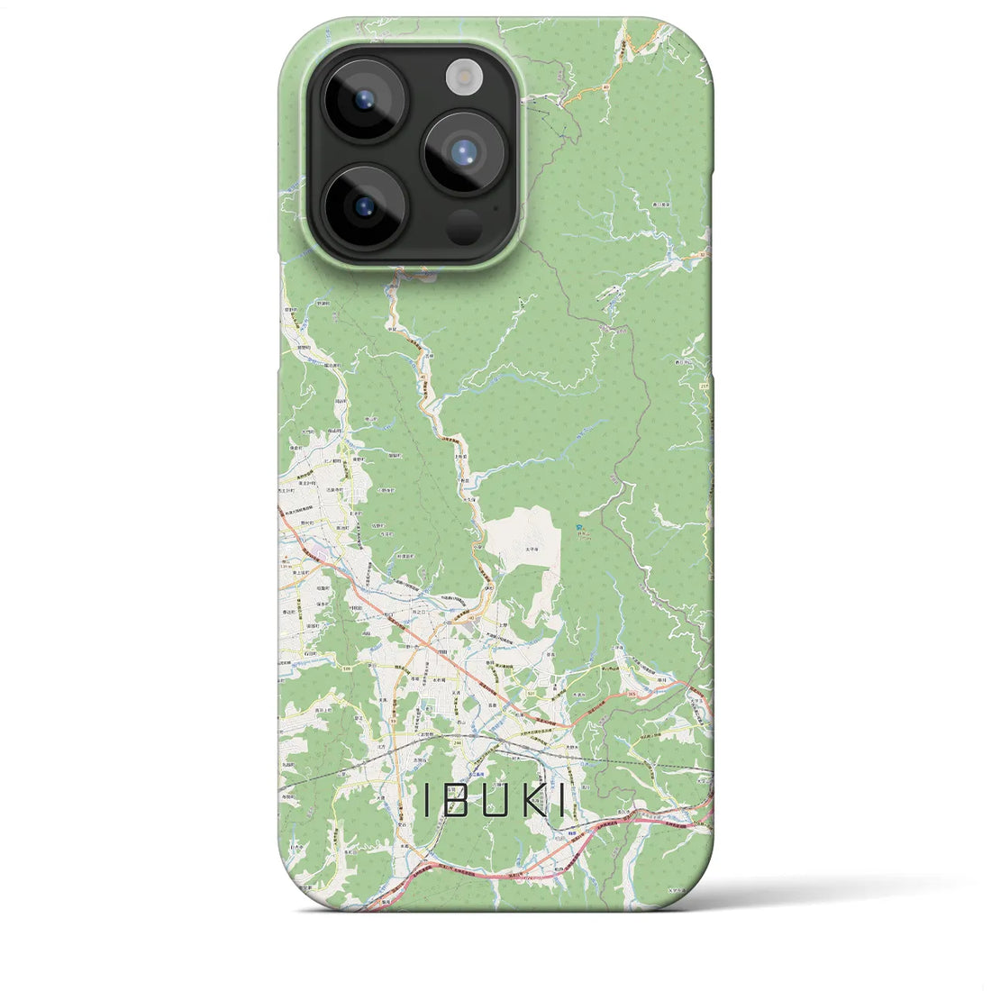【伊吹】地図柄iPhoneケース（バックカバータイプ・ナチュラル）iPhone 15 Pro Max 用