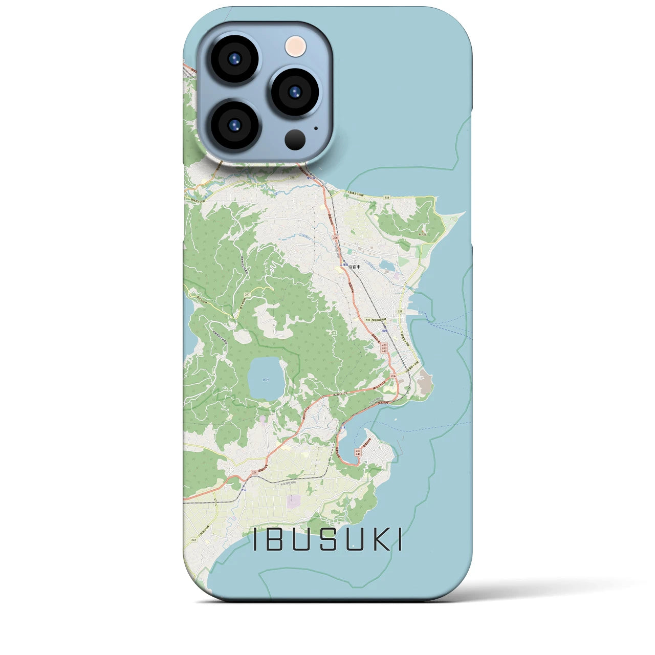 【指宿】地図柄iPhoneケース（バックカバータイプ・ナチュラル）iPhone 13 Pro Max 用