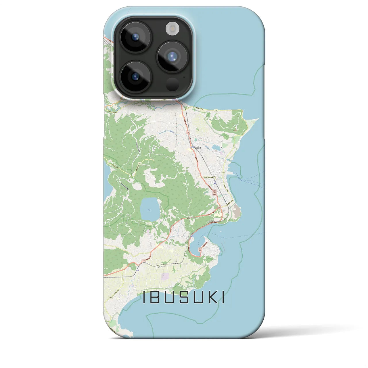 【指宿】地図柄iPhoneケース（バックカバータイプ・ナチュラル）iPhone 15 Pro Max 用