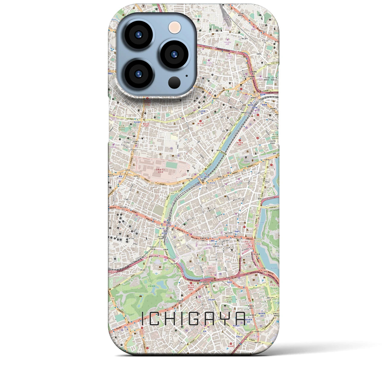 【市ケ谷】地図柄iPhoneケース（バックカバータイプ・ナチュラル）iPhone 13 Pro Max 用