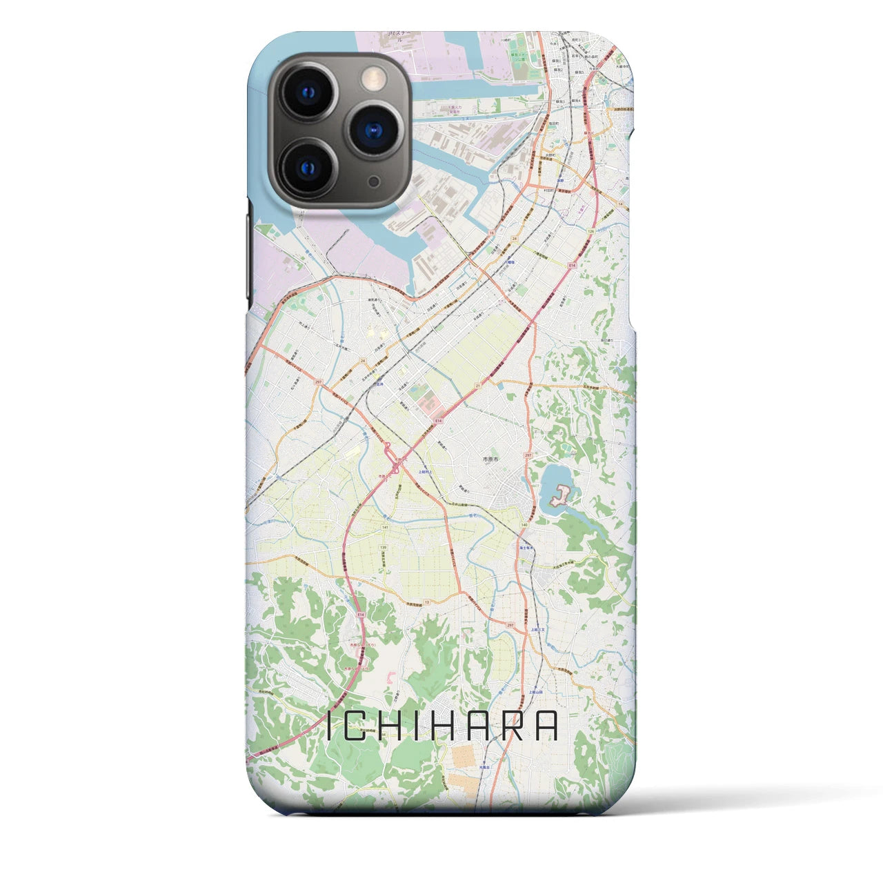 【市原】地図柄iPhoneケース（バックカバータイプ・ナチュラル）iPhone 11 Pro Max 用