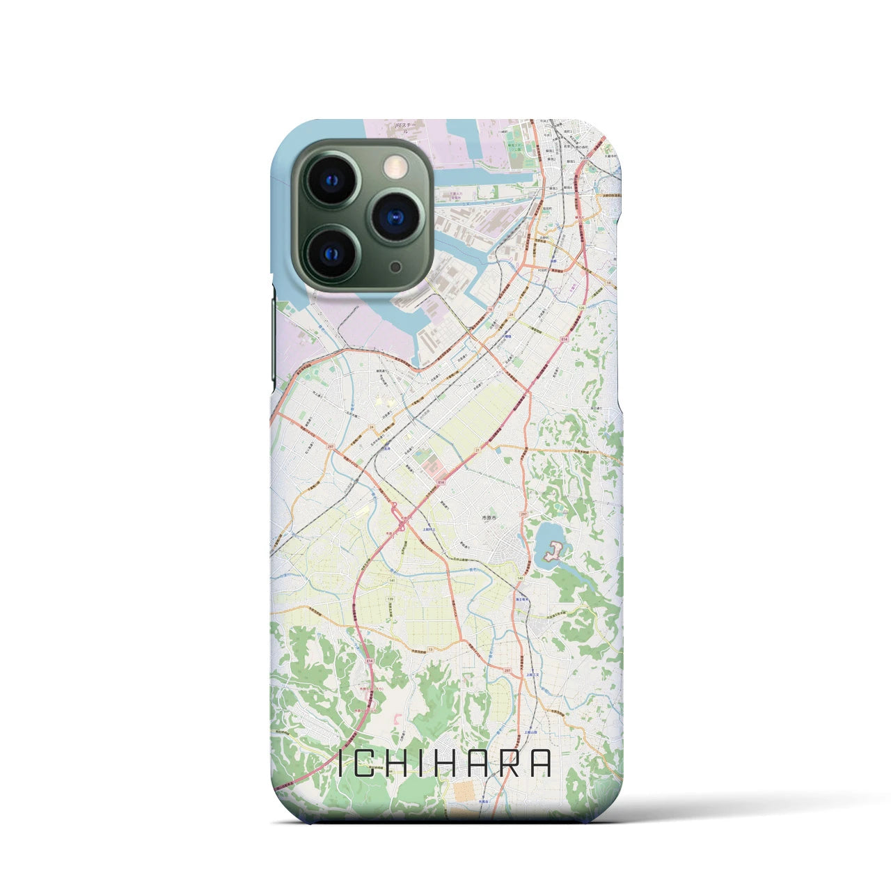 【市原】地図柄iPhoneケース（バックカバータイプ・ナチュラル）iPhone 11 Pro 用