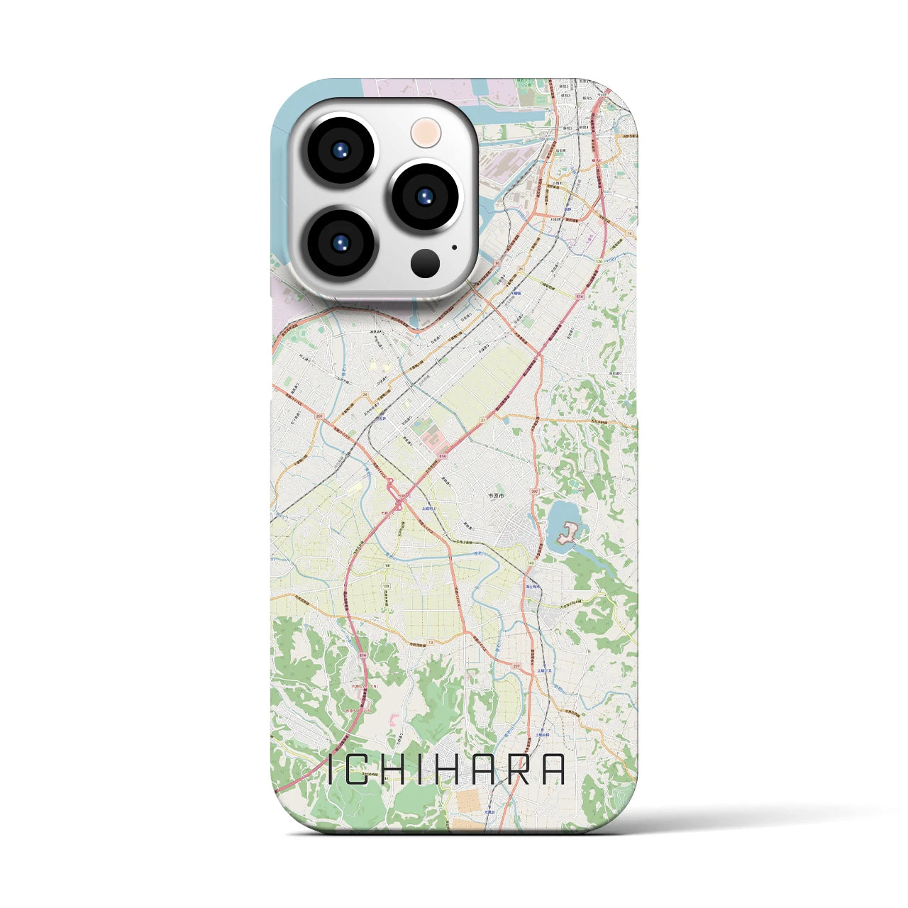 【市原】地図柄iPhoneケース（バックカバータイプ・ナチュラル）iPhone 13 Pro 用