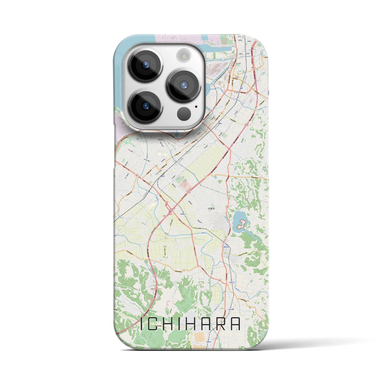 【市原】地図柄iPhoneケース（バックカバータイプ・ナチュラル）iPhone 14 Pro 用
