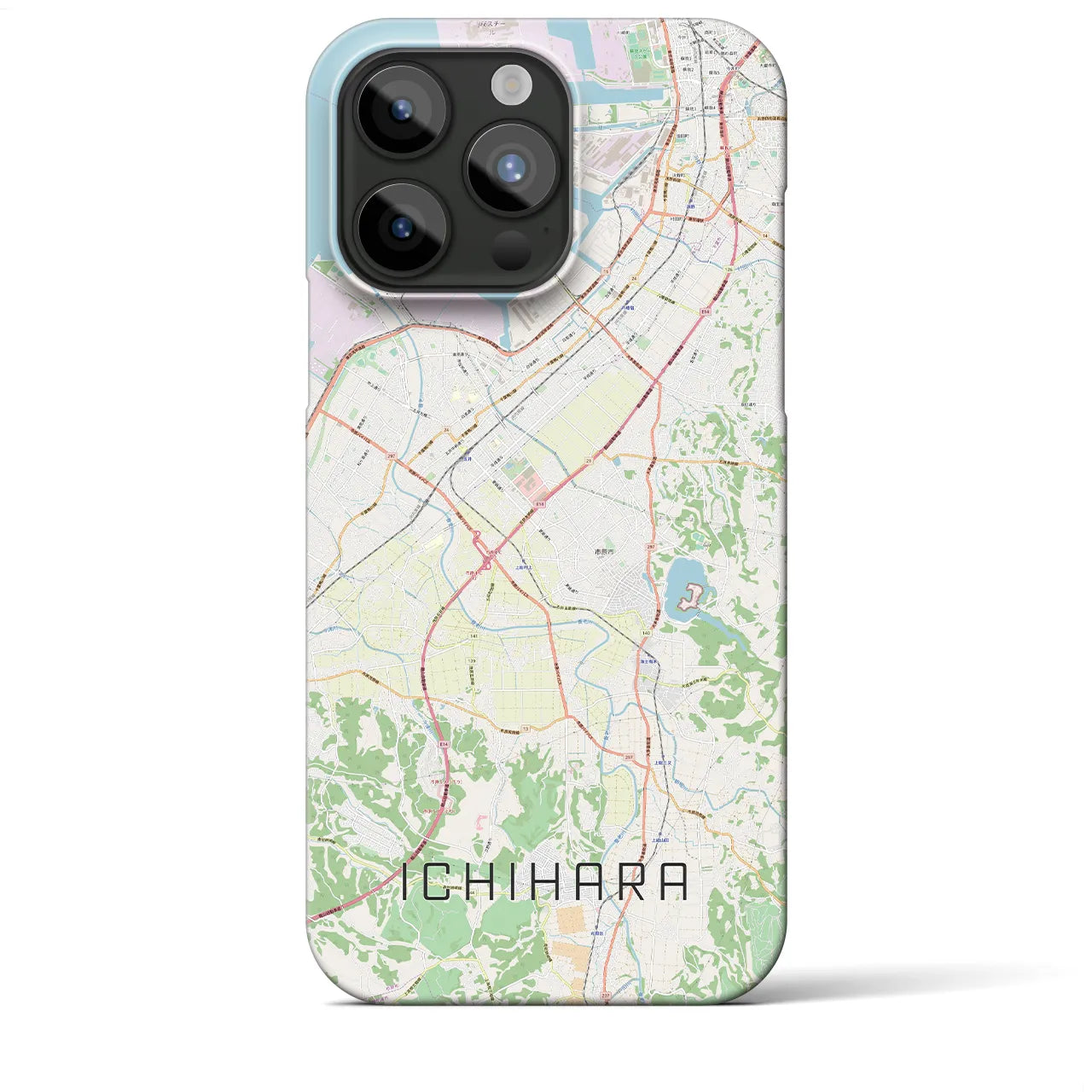【市原】地図柄iPhoneケース（バックカバータイプ・ナチュラル）iPhone 15 Pro Max 用