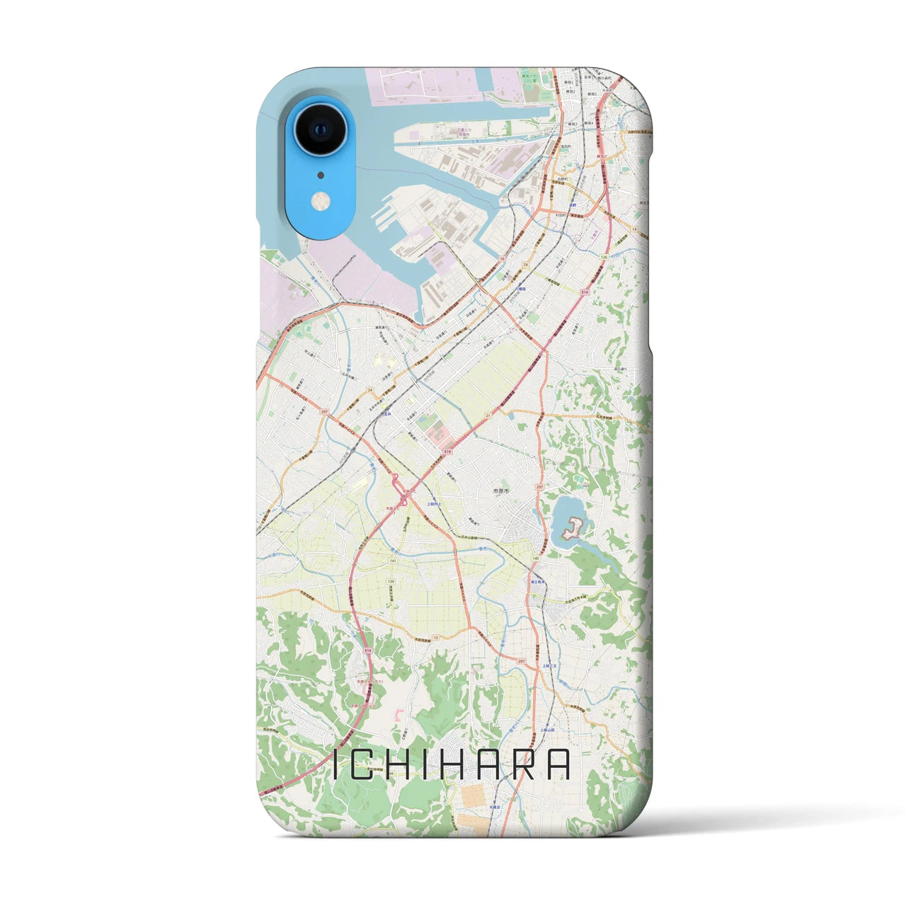 【市原】地図柄iPhoneケース（バックカバータイプ・ナチュラル）iPhone XR 用