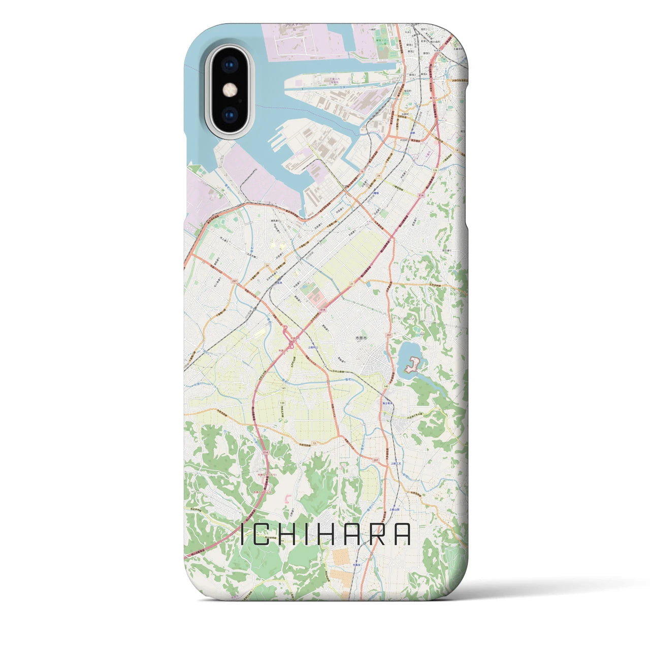 【市原】地図柄iPhoneケース（バックカバータイプ・ナチュラル）iPhone XS Max 用
