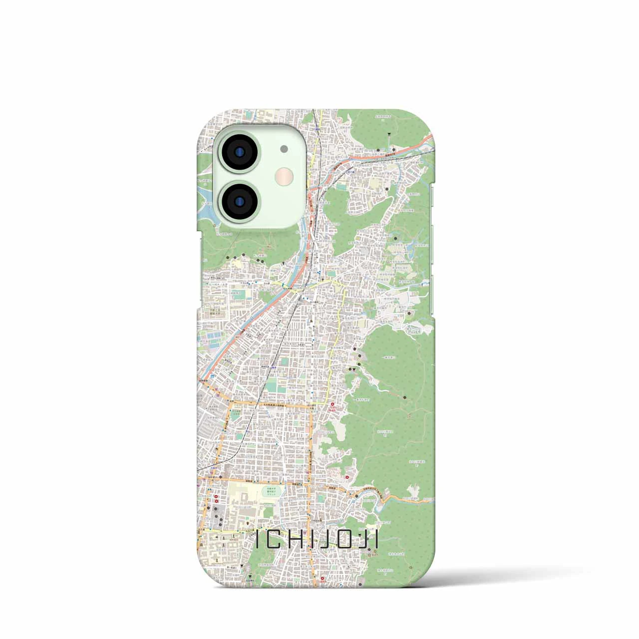 【一乗寺】地図柄iPhoneケース（バックカバータイプ・ナチュラル）iPhone 12 mini 用