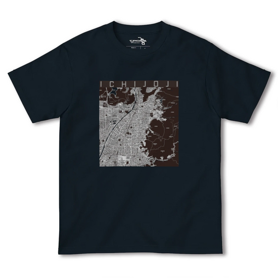 【一乗寺（京都府）】地図柄ヘビーウェイトTシャツ