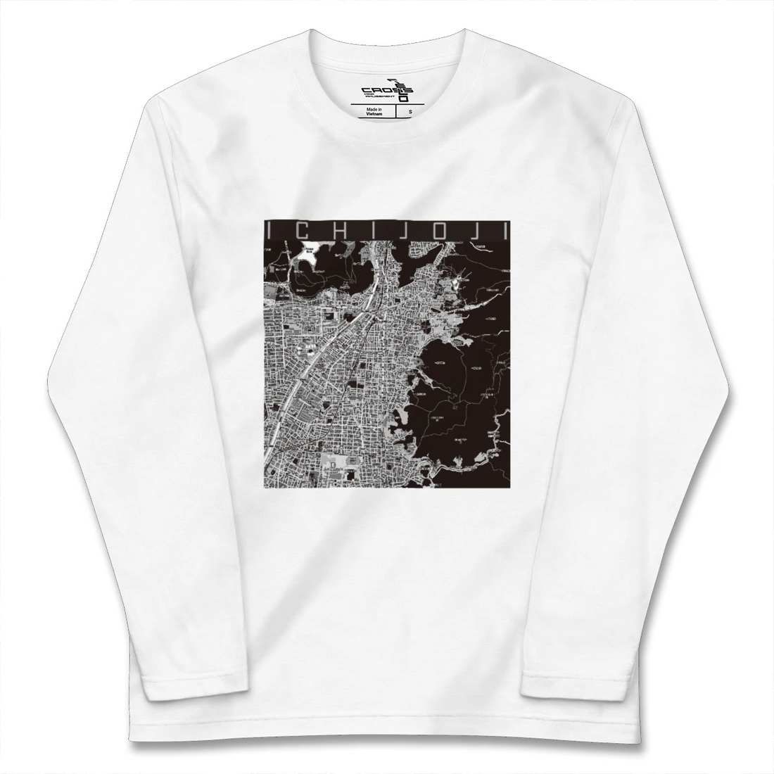 【一乗寺(京都府)】地図柄ロングスリーブTシャツ