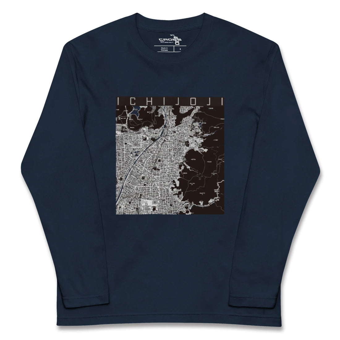 【一乗寺(京都府)】地図柄ロングスリーブTシャツ