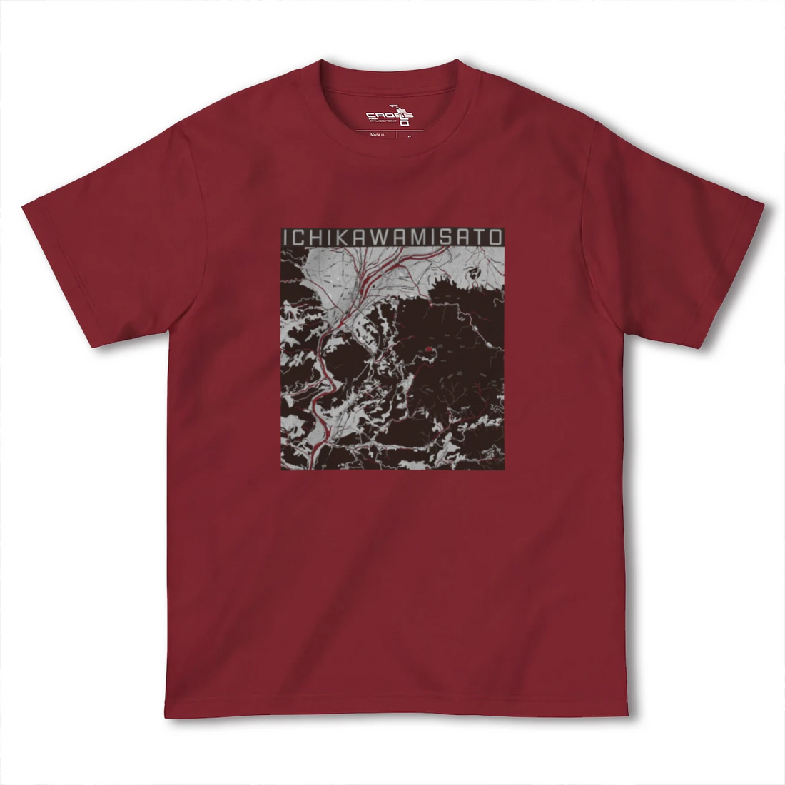 【市川三郷(山梨県)】地図柄ヘビーウェイトTシャツ