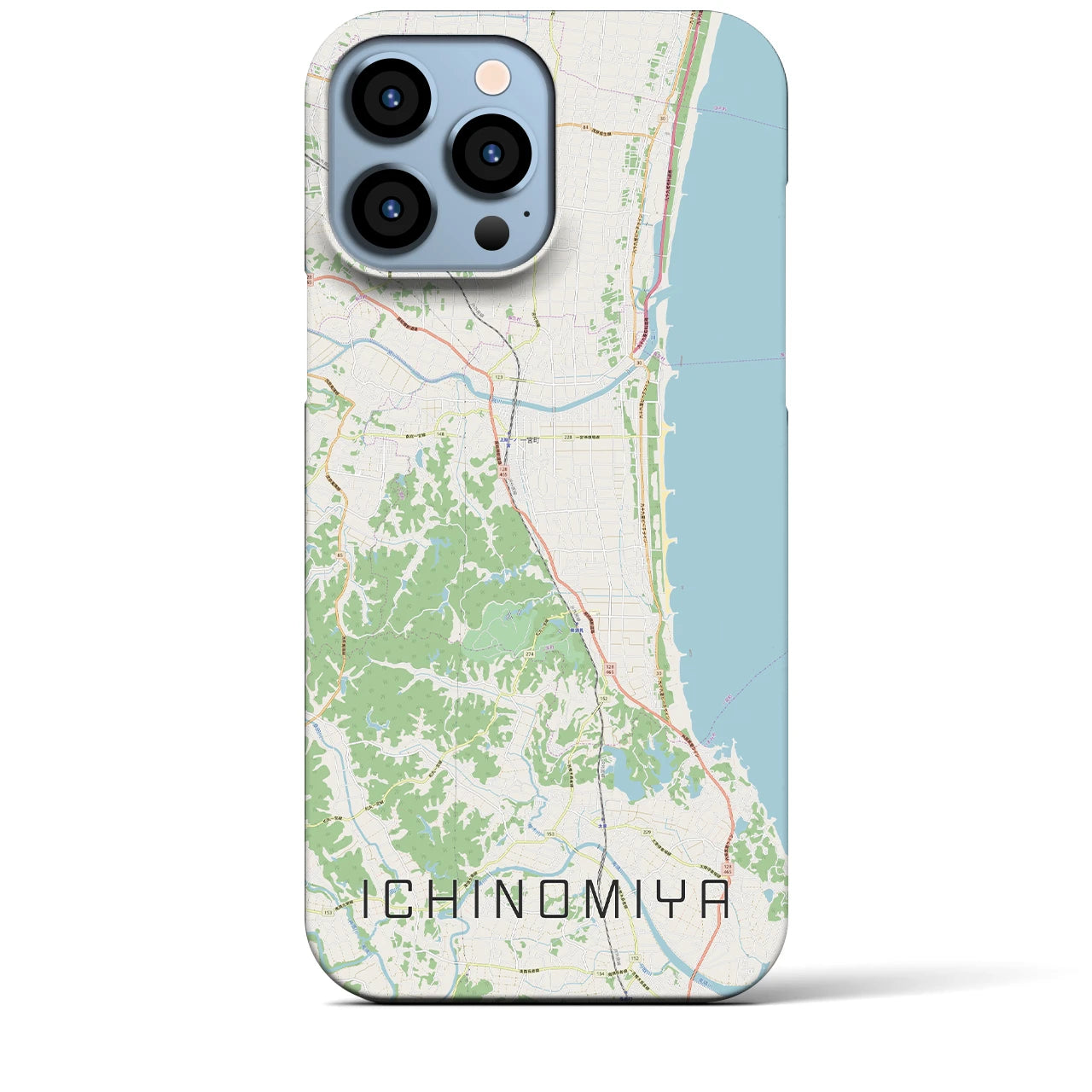 【一宮（千葉県）】地図柄iPhoneケース（バックカバータイプ・ナチュラル）iPhone 13 Pro Max 用