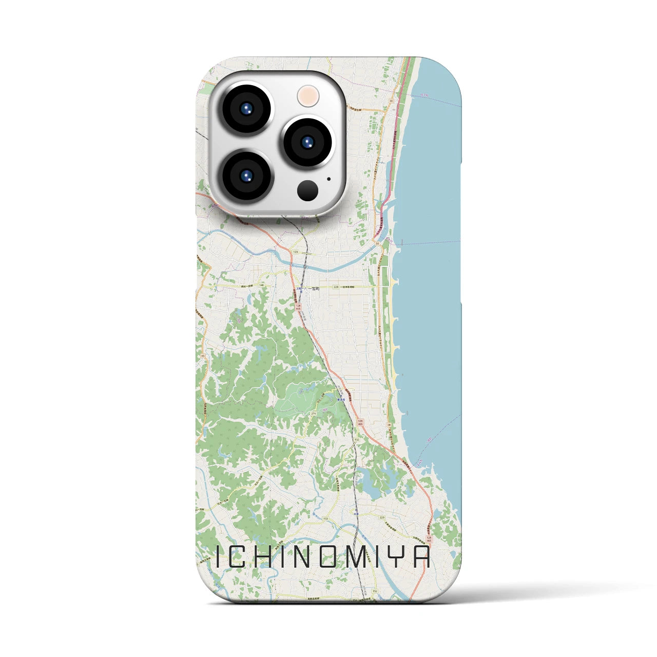 【一宮（千葉県）】地図柄iPhoneケース（バックカバータイプ・ナチュラル）iPhone 13 Pro 用