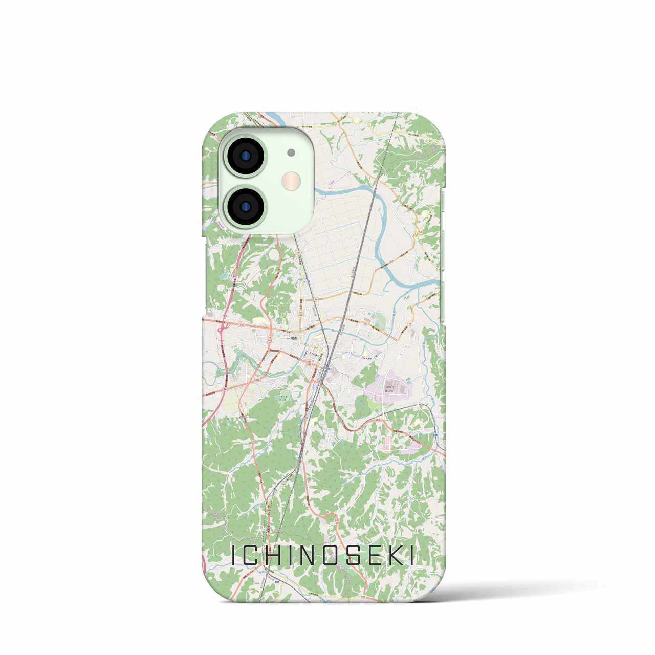 【一関】地図柄iPhoneケース（バックカバータイプ・ナチュラル）iPhone 12 mini 用