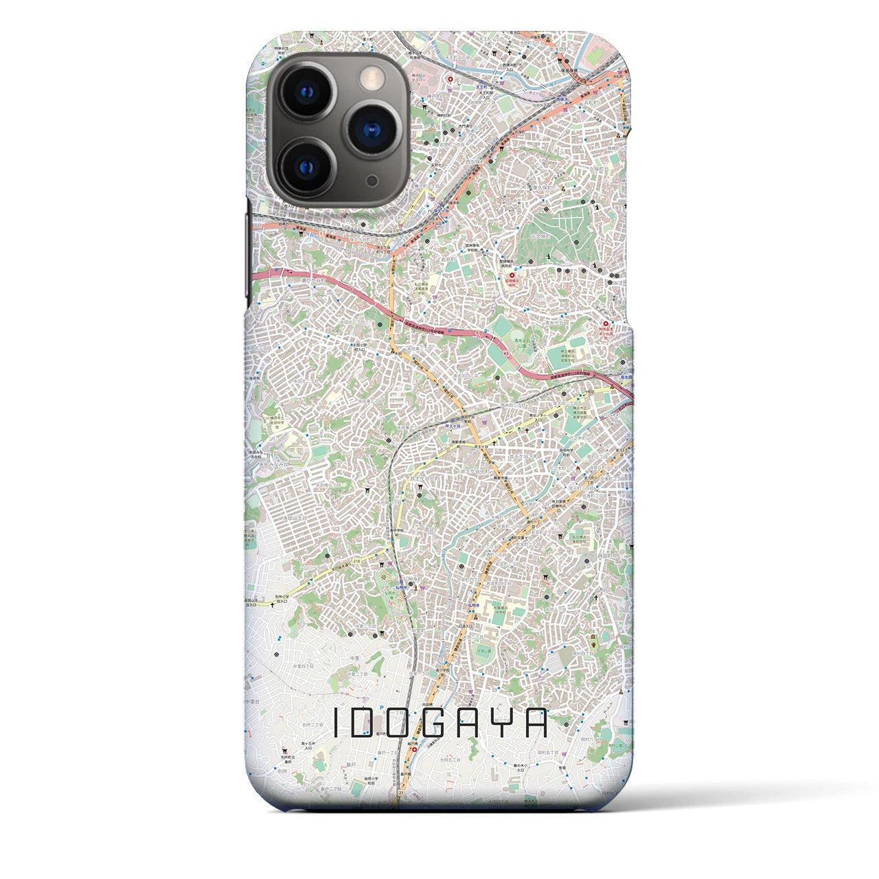 【井土ヶ谷】地図柄iPhoneケース（バックカバータイプ・ナチュラル）iPhone 11 Pro Max 用