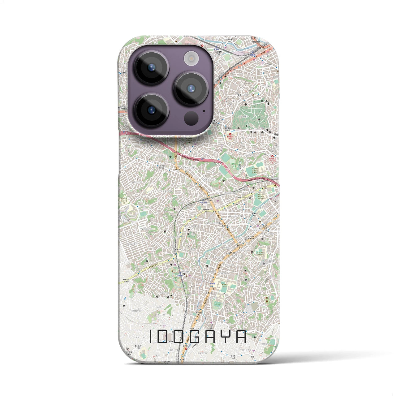 【井土ヶ谷】地図柄iPhoneケース（バックカバータイプ・ナチュラル）iPhone 14 Pro 用