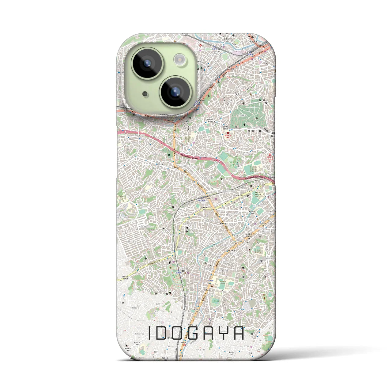 【井土ヶ谷】地図柄iPhoneケース（バックカバータイプ・ナチュラル）iPhone 15 用